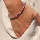Gem Jar-Stone Three Saucer Bracelet | 3.5mm-Bracelets-14k Gold Filled, Ruby-Blue Ruby Jewellery-Vancouver Canada
