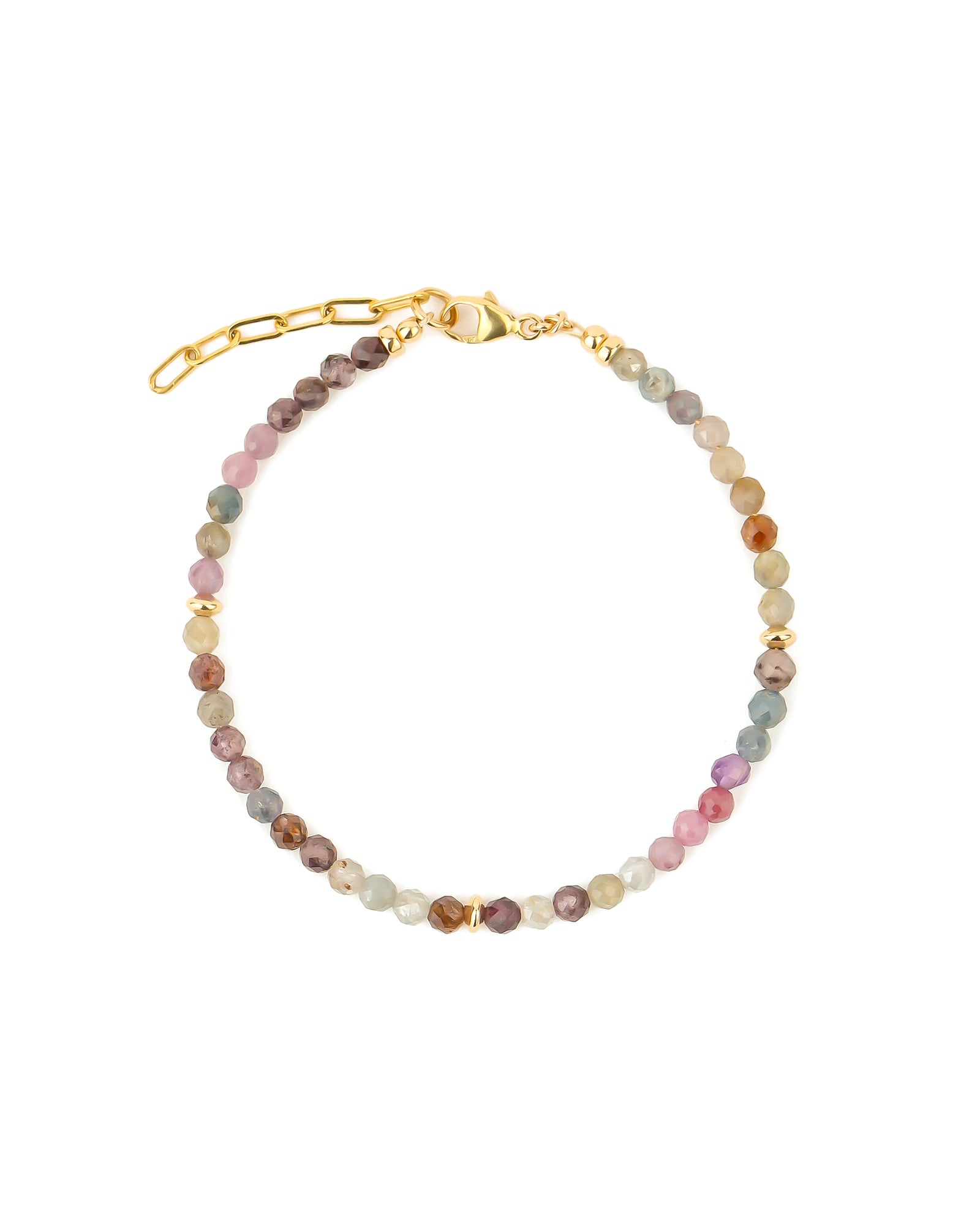 Gem Jar-Stone Three Saucer Bracelet | 3.5mm-Bracelets-14k Gold Filled, Ruby, Sapphire-Blue Ruby Jewellery-Vancouver Canada
