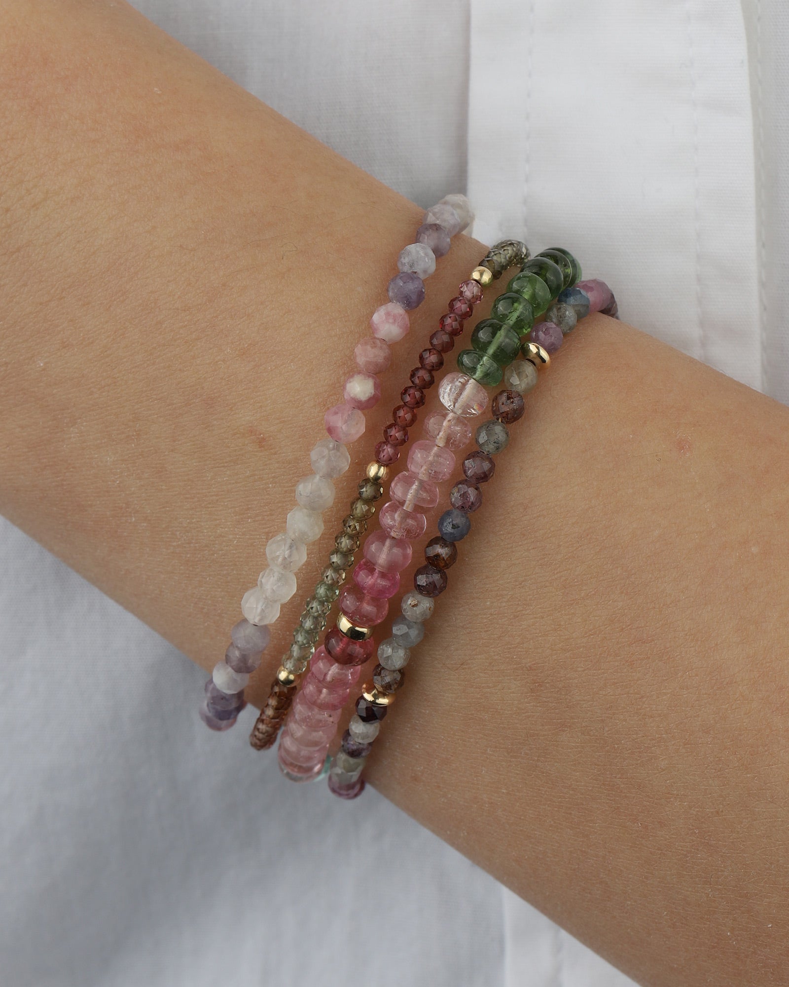 Gem Jar Mixed Tourmaline Rondelle Bracelet 5mm Blue Ruby Jewellery Canada