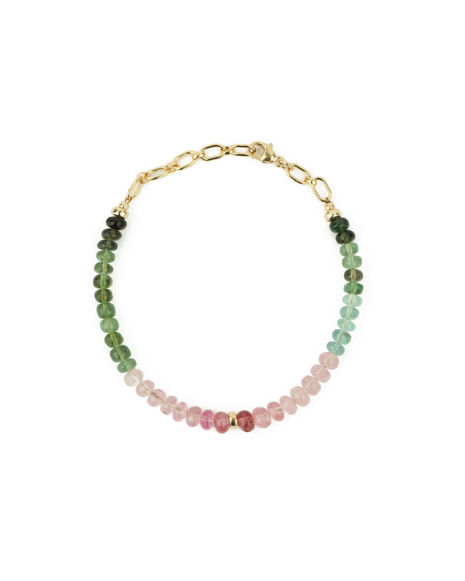 Mixed Tourmaline Bracelet | 5mm 14k Gold Filled, Tourmaline