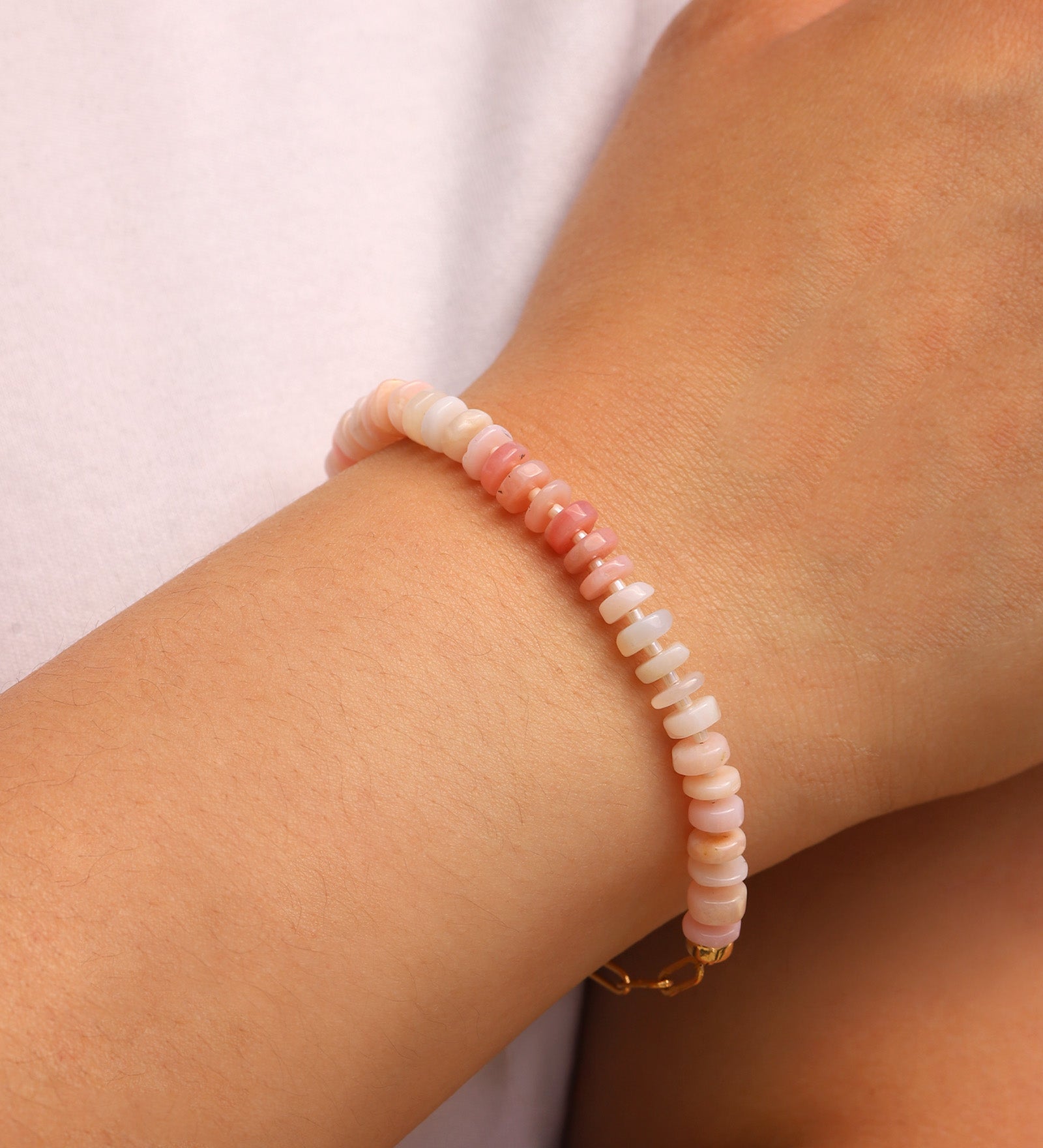 Gem Jar-Pink Opal Heishi Miyuki Bracelet | 6.5mm-Bracelets-Blue Ruby Jewellery-Vancouver Canada