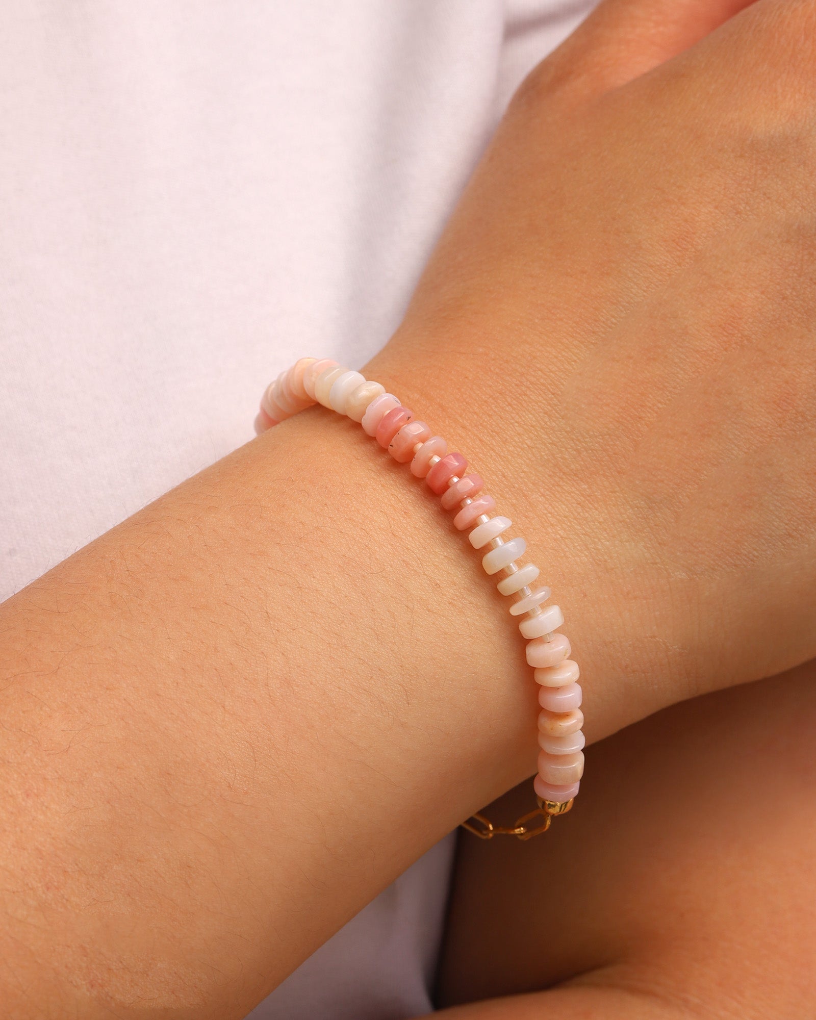 Gem Jar-Pink Opal Heishi Miyuki Bracelet | 6.5mm-Bracelets-Blue Ruby Jewellery-Vancouver Canada