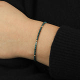 Gem Jar-Shaded Grandidierite Stone Bracelet | 2.5mm-Bracelets-Blue Ruby Jewellery-Vancouver Canada