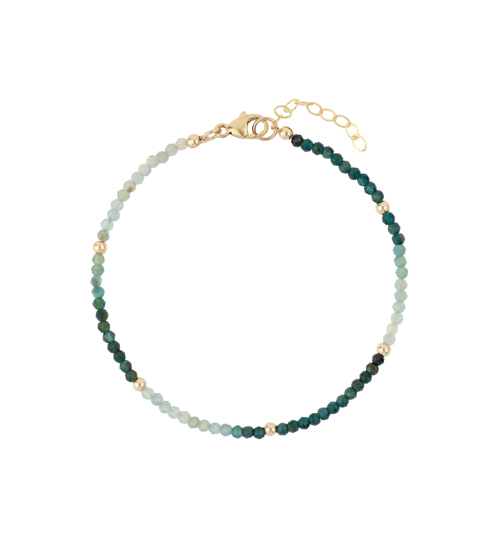 Shaded Grandidierite Stone Bracelet | 2.5mm 14k Gold Filled, Grandidierite