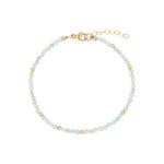 Larimar Beaded Bracelet | 2.5mm 14k Gold Filled, Larimar