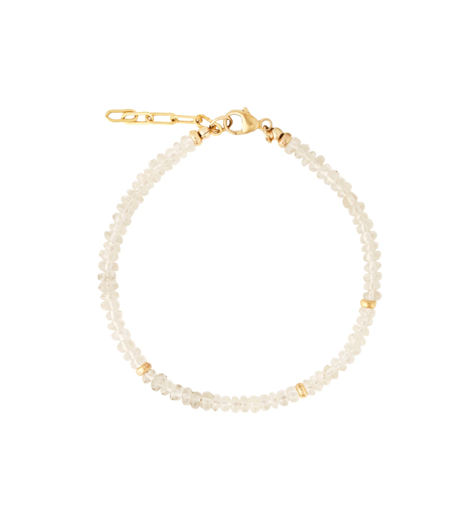 Gem Jar-White Zircon Beaded Bracelet | 3mm-Bracelets-14k Gold Filled, White Zircon-Blue Ruby Jewellery-Vancouver Canada