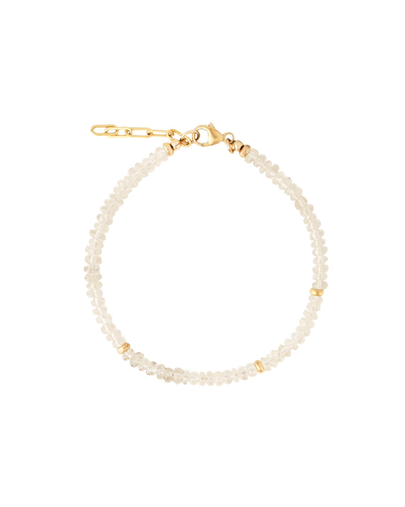 Gem Jar-White Zircon Beaded Bracelet | 3mm-Bracelets-14k Gold Filled, White Zircon-Blue Ruby Jewellery-Vancouver Canada