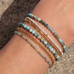 Gem Jar-Aquamarine Beaded Bracelet | 3mm-Bracelets-Blue Ruby Jewellery-Vancouver Canada