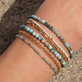 Gem Jar-Aquamarine Beaded Bracelet | 3mm-Bracelets-Blue Ruby Jewellery-Vancouver Canada