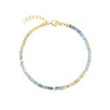 Gem Jar-Aquamarine Five Rondelle Bracelet | 3mm-Bracelets-14k Gold Filled, Aquamarine-Blue Ruby Jewellery-Vancouver Canada