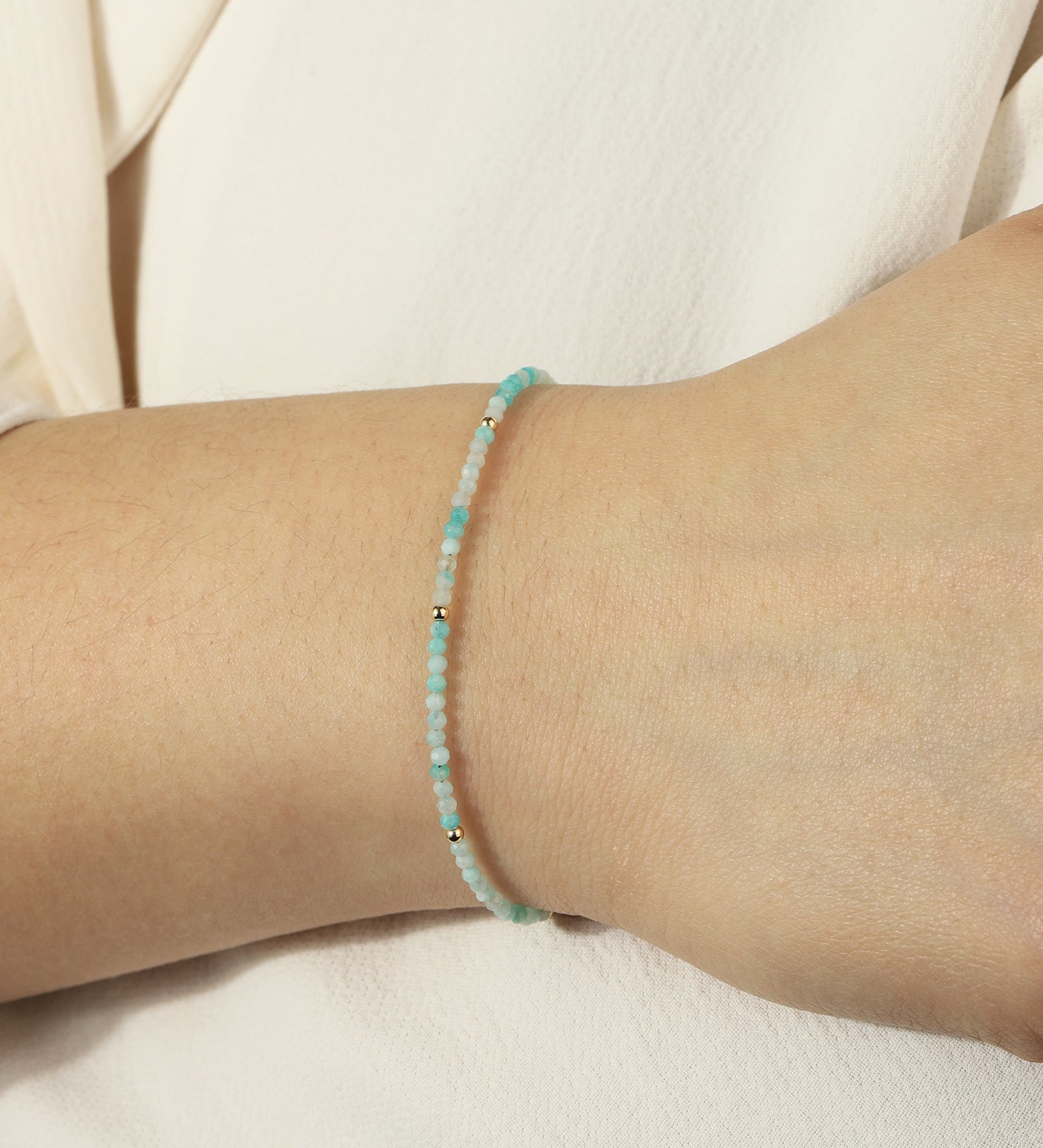 Gem Jar-Amazonite Beaded Bracelet | 2mm-Bracelets-Blue Ruby Jewellery-Vancouver Canada