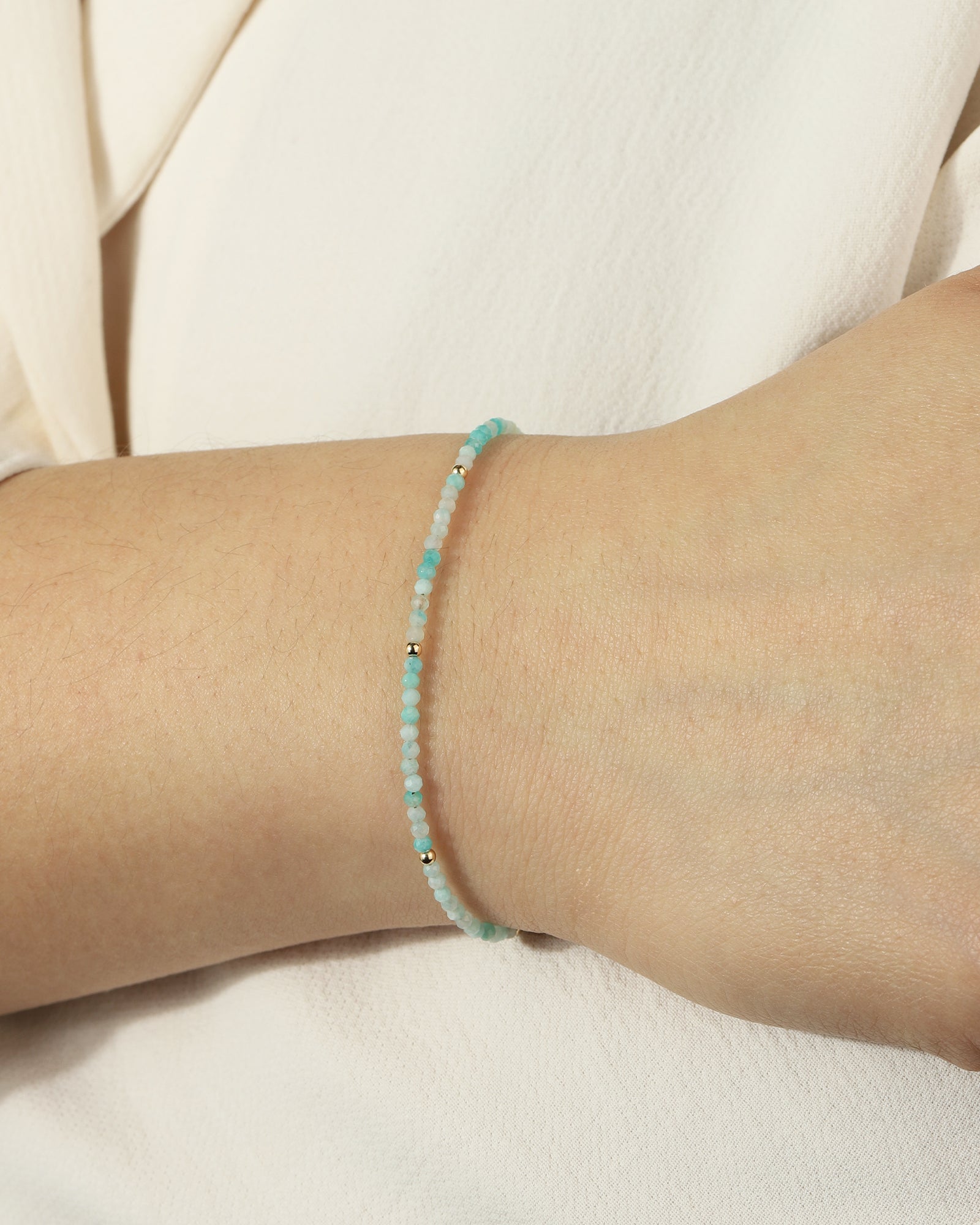 Gem Jar-Amazonite Beaded Bracelet | 2mm-Bracelets-Blue Ruby Jewellery-Vancouver Canada