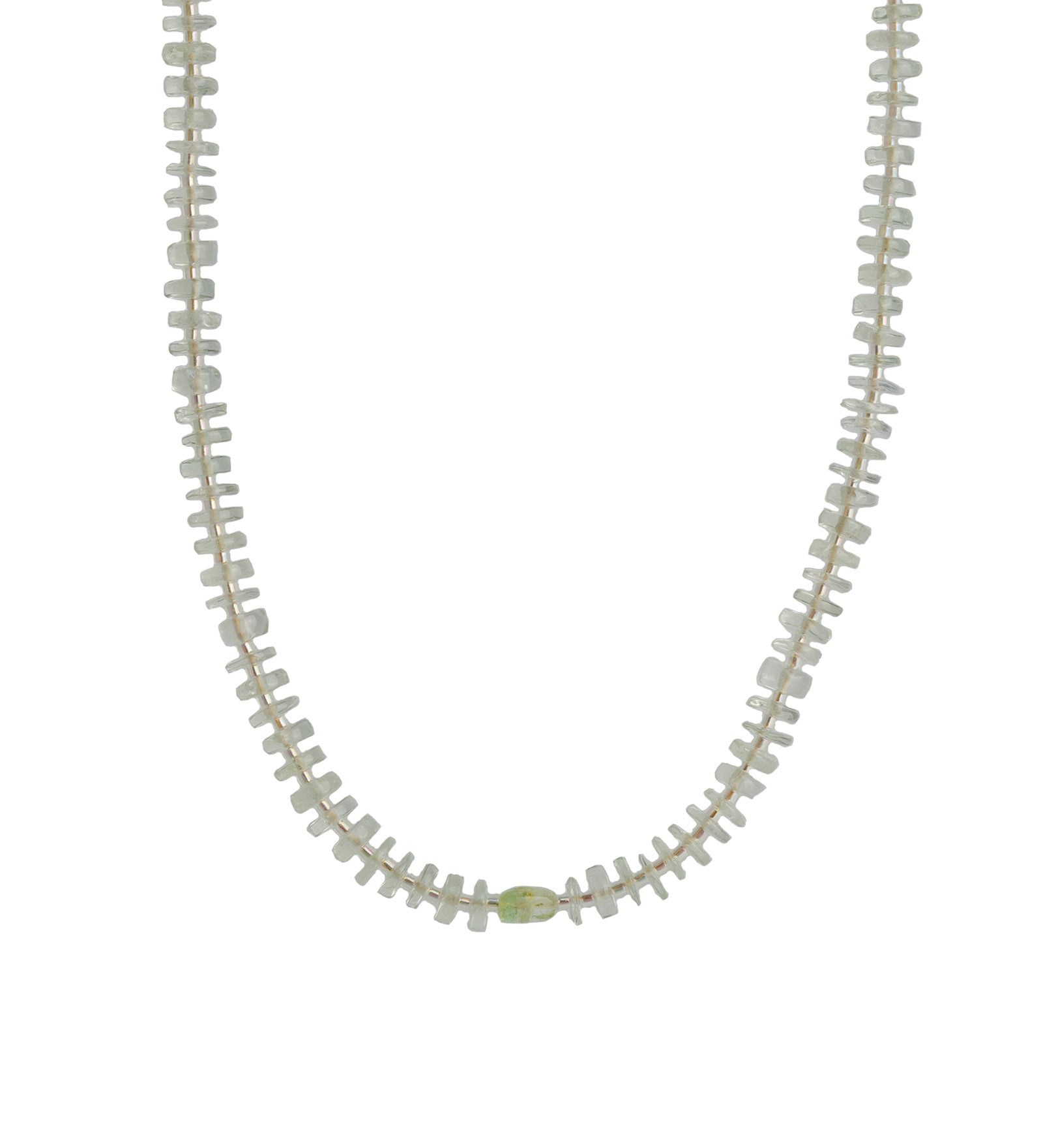 Heishi Miyuki Stone Necklace |6mm 14k Gold Filled, Prasiolite, Green Tourmaline