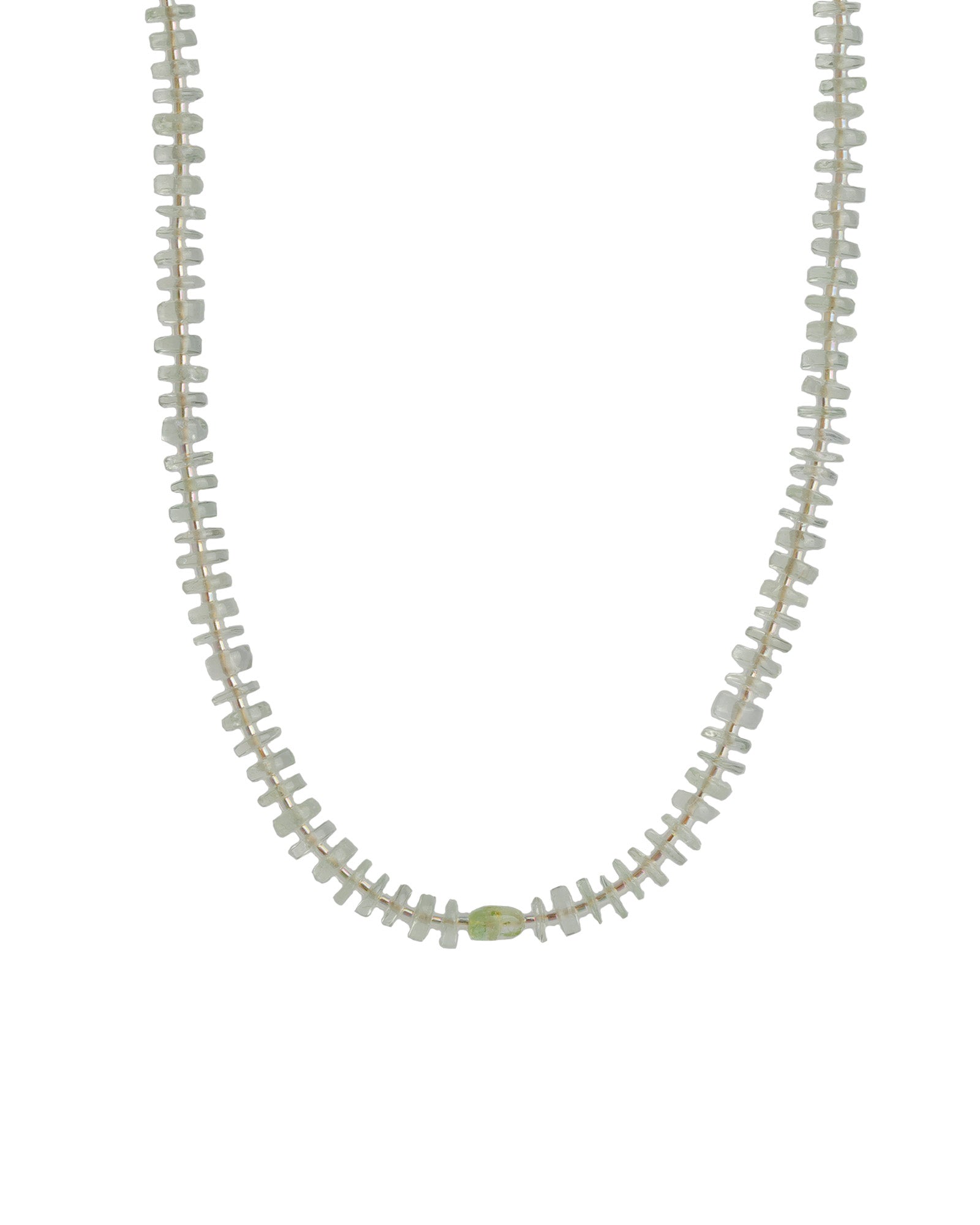 Heishi Miyuki Stone Necklace |6mm 14k Gold Filled, Prasiolite, Green Tourmaline