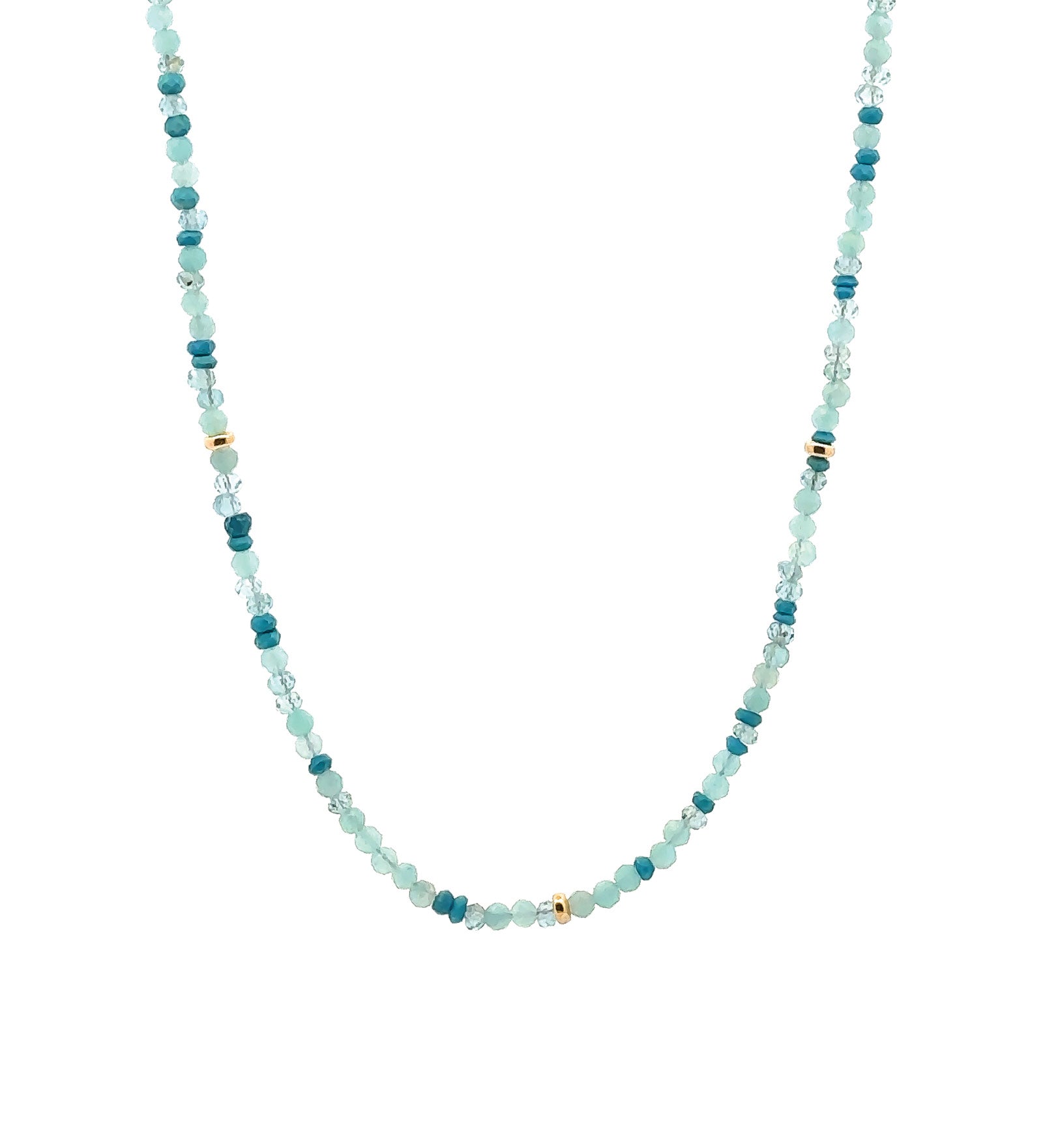 Blue Stone Mix Necklace | 3mm 14k Gold Filled, Amazonite