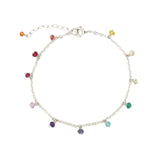 Shaker Mixed Stone Bracelet Sterling Silver, Multi