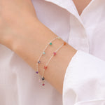Shaker Mixed Stone Bracelet Sterling Silver, Multi