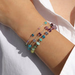 Gem Jar-Mixed Stone Station Bracelet-Bracelets-Sterling Silver, Multi-Blue Ruby Jewellery-Vancouver Canada