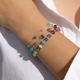 Gem Jar-Mixed Stone Station Bracelet-Bracelets-Sterling Silver, Multi-Blue Ruby Jewellery-Vancouver Canada