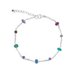 Gem Jar-Mixed Stone Station Bracelet-Bracelets-Sterling Silver, Multi-Blue Ruby Jewellery-Vancouver Canada