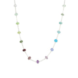 Gem Jar-Large Stone Station Necklace-Necklaces-Sterling Silver, Multi-Blue Ruby Jewellery-Vancouver Canada