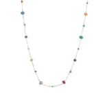 Gem Jar-Mixed Stone Station Necklace-Necklaces-Sterling Silver, Multi-Blue Ruby Jewellery-Vancouver Canada