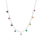 Gem Jar-Shaker Mixed Stone Necklace-Necklaces-Sterling Silver, Multi-Blue Ruby Jewellery-Vancouver Canada