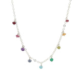Gem Jar-Shaker Mixed Stone Necklace-Necklaces-Sterling Silver, Multi-Blue Ruby Jewellery-Vancouver Canada