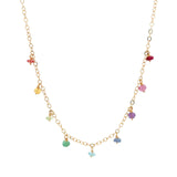 Shaker Mixed Stone Necklace 14k Gold Filled, Multi