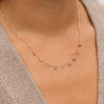 Gem Jar-Shaker Mixed Stone Necklace-Necklaces-14k Gold Filled, Multi-Blue Ruby Jewellery-Vancouver Canada