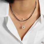 Blue Sapphire Five Rondelle Necklace | 3mm 14k Gold Filled, Blue Sapphire