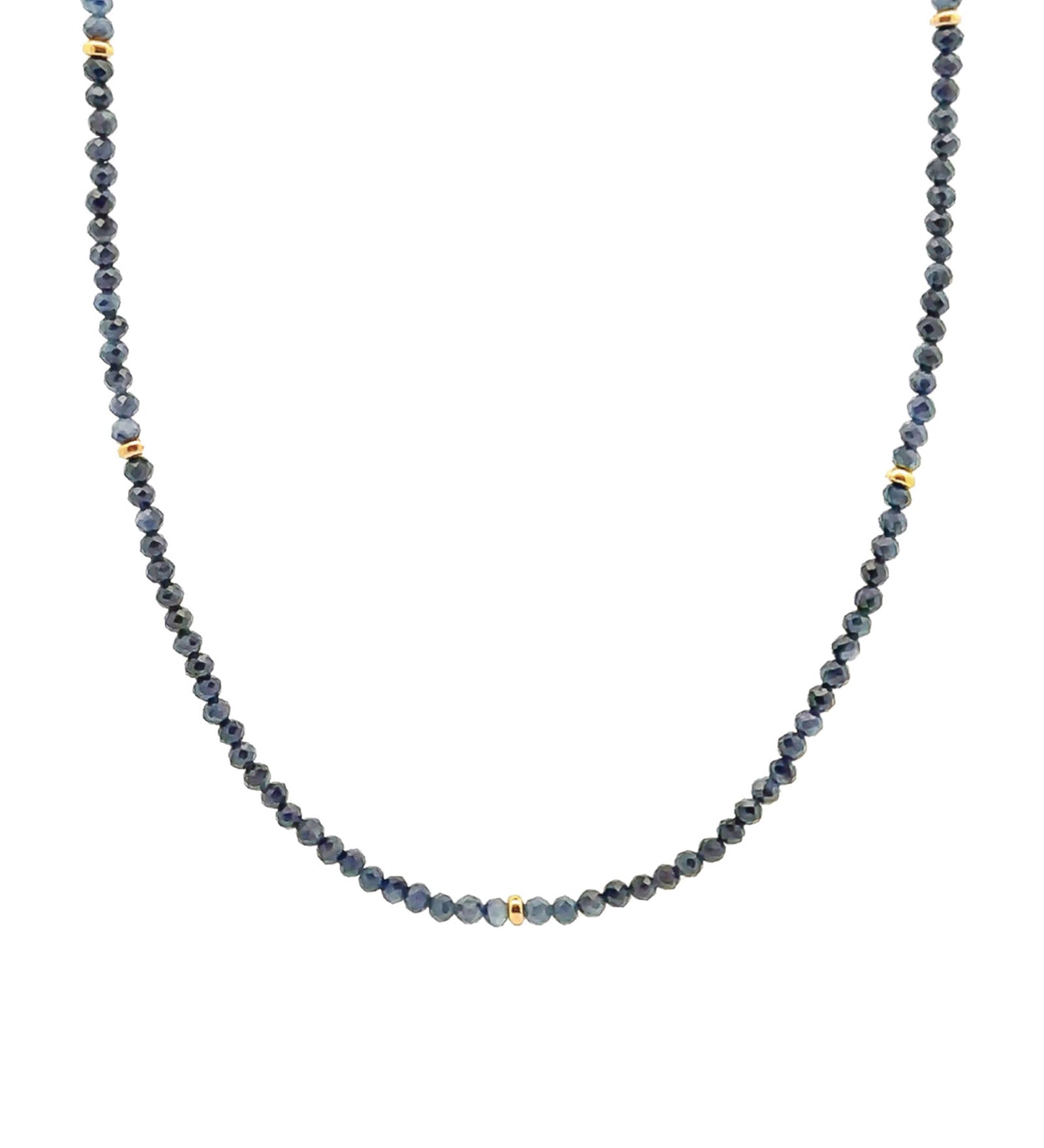 Gem Jar-Blue Sapphire Five Rondelle Necklace | 3mm-Necklaces-14k Gold Filled, Blue Sapphire-Blue Ruby Jewellery-Vancouver Canada