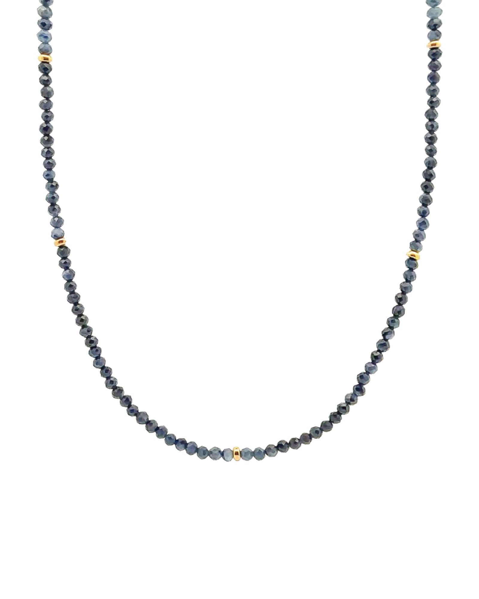 Gem Jar-Blue Sapphire Five Rondelle Necklace | 3mm-Necklaces-14k Gold Filled, Blue Sapphire-Blue Ruby Jewellery-Vancouver Canada