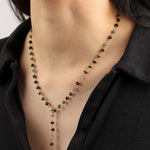 Gem Jar-Gemstone Chain Lariat Necklace-Necklaces-Blue Ruby Jewellery-Vancouver Canada