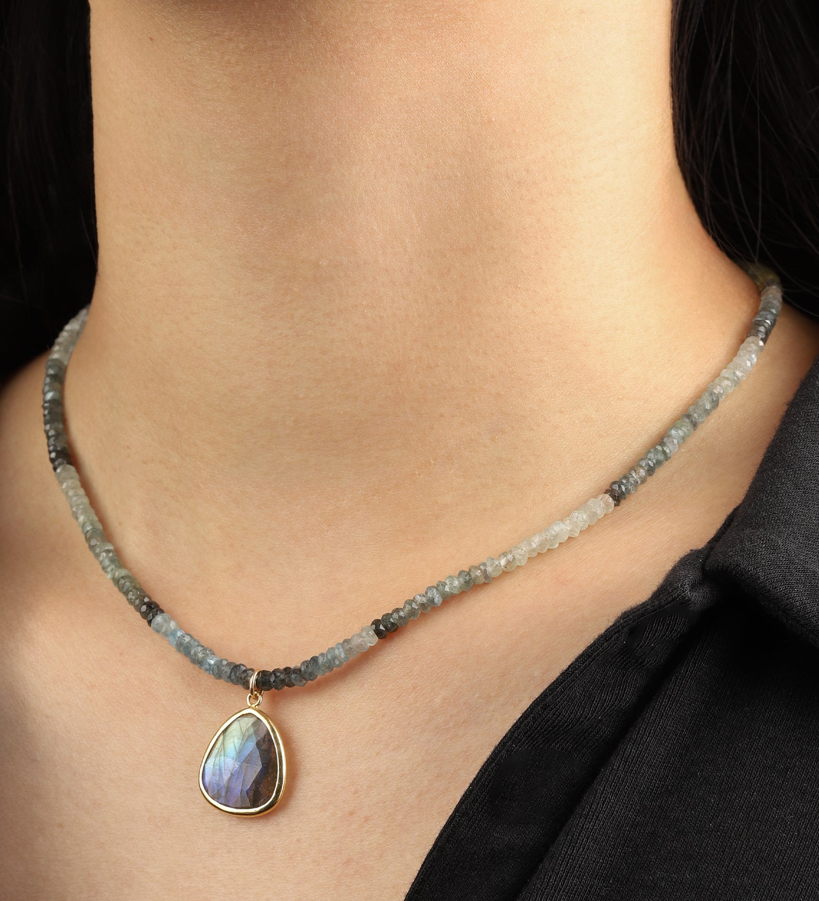 Gem Jar-Bezel Stone Drop Necklace | 4mm-Necklaces-Blue Ruby Jewellery-Vancouver Canada