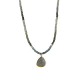 Bezel Stone Drop Necklace | 4mm 14k Gold Filled, Aquamarine, Labradorite