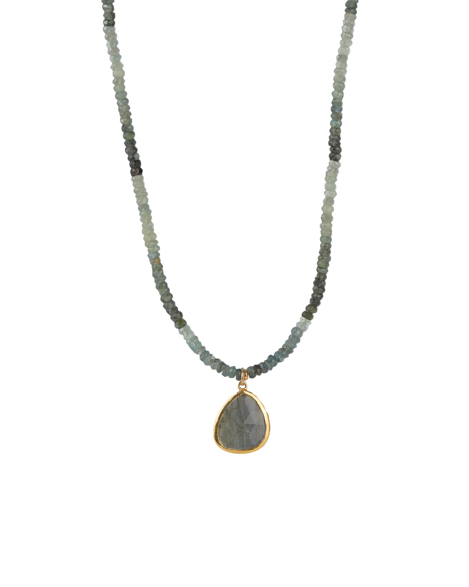 Bezel Stone Drop Necklace | 4mm 14k Gold Filled, Aquamarine, Labradorite