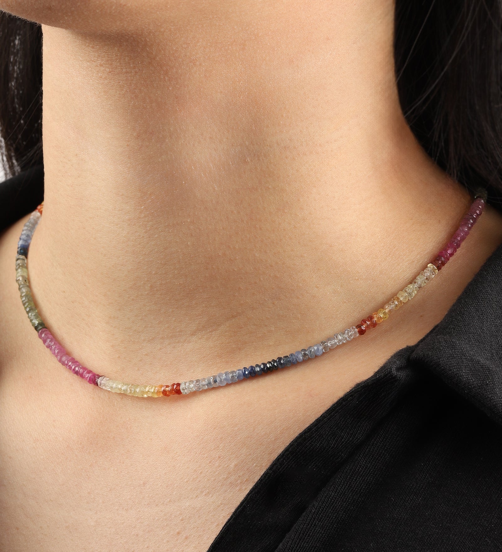Gem Jar-Mix Stone Necklace | 3.5mm-Necklaces-Blue Ruby Jewellery-Vancouver Canada