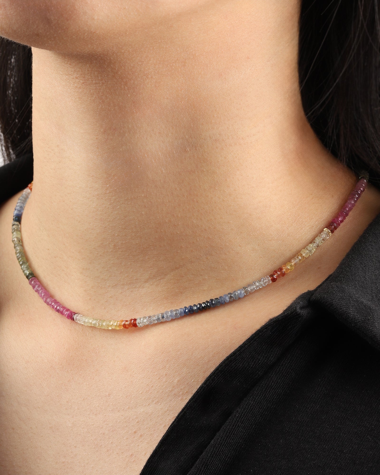 Gem Jar-Mix Stone Necklace | 3.5mm-Necklaces-Blue Ruby Jewellery-Vancouver Canada