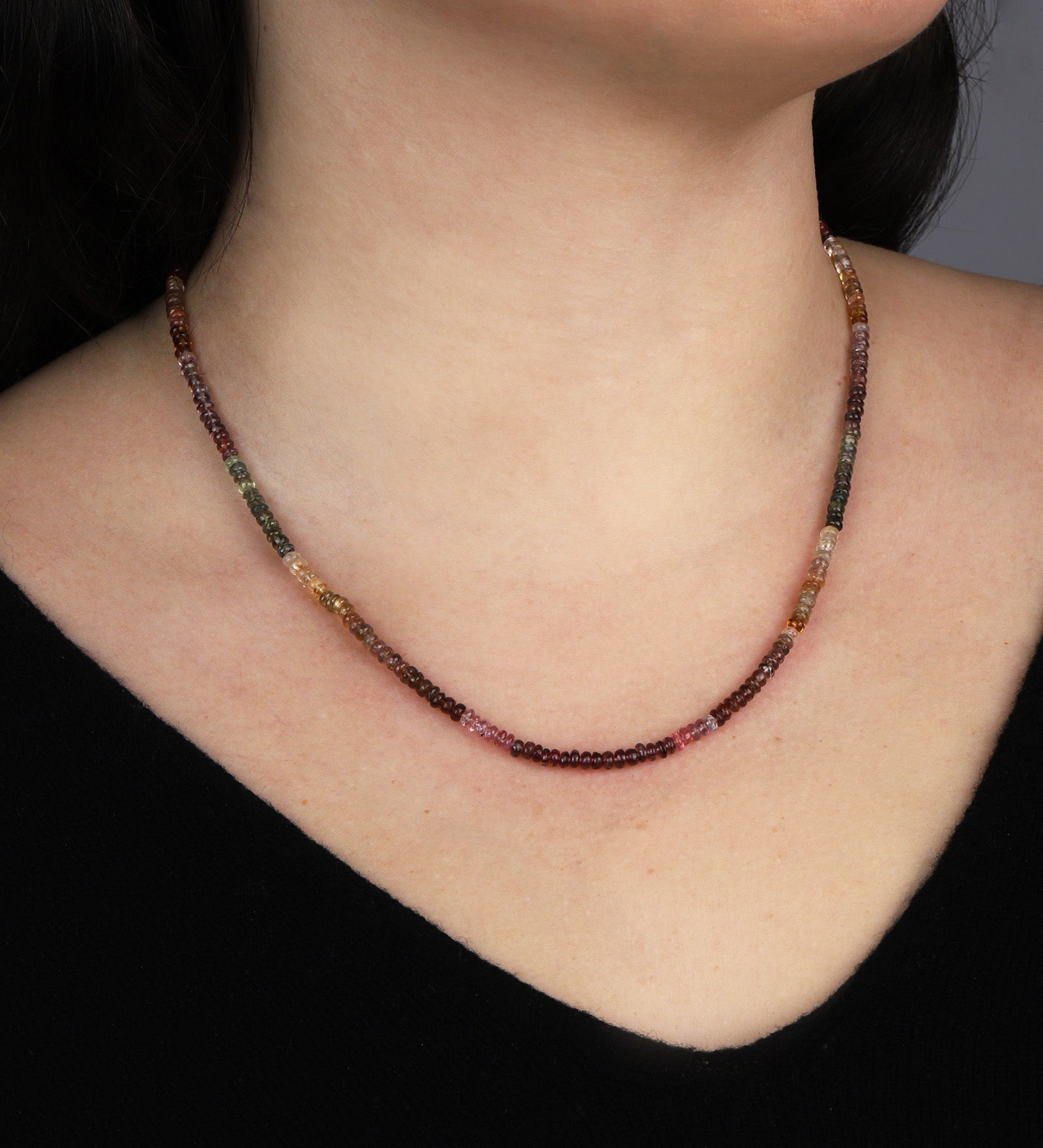 Gem Jar-Spinel Mix Beaded Necklace | 3.5mm-Necklaces-Blue Ruby Jewellery-Vancouver Canada