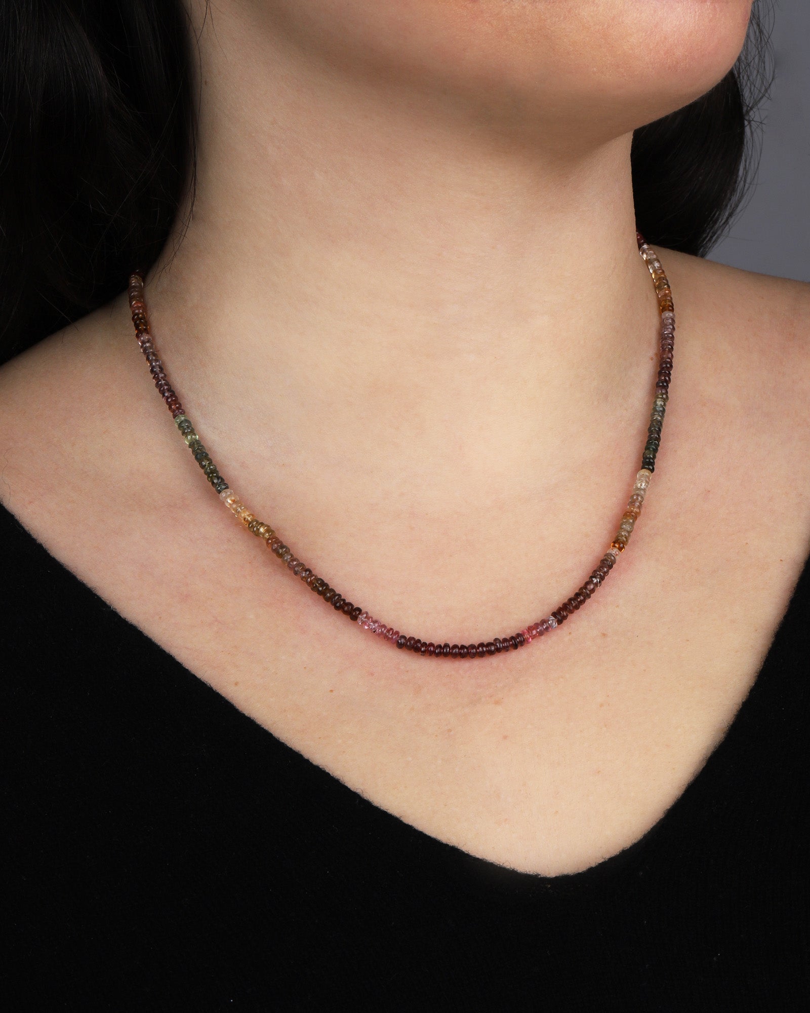 Gem Jar-Spinel Mix Beaded Necklace | 3.5mm-Necklaces-Blue Ruby Jewellery-Vancouver Canada