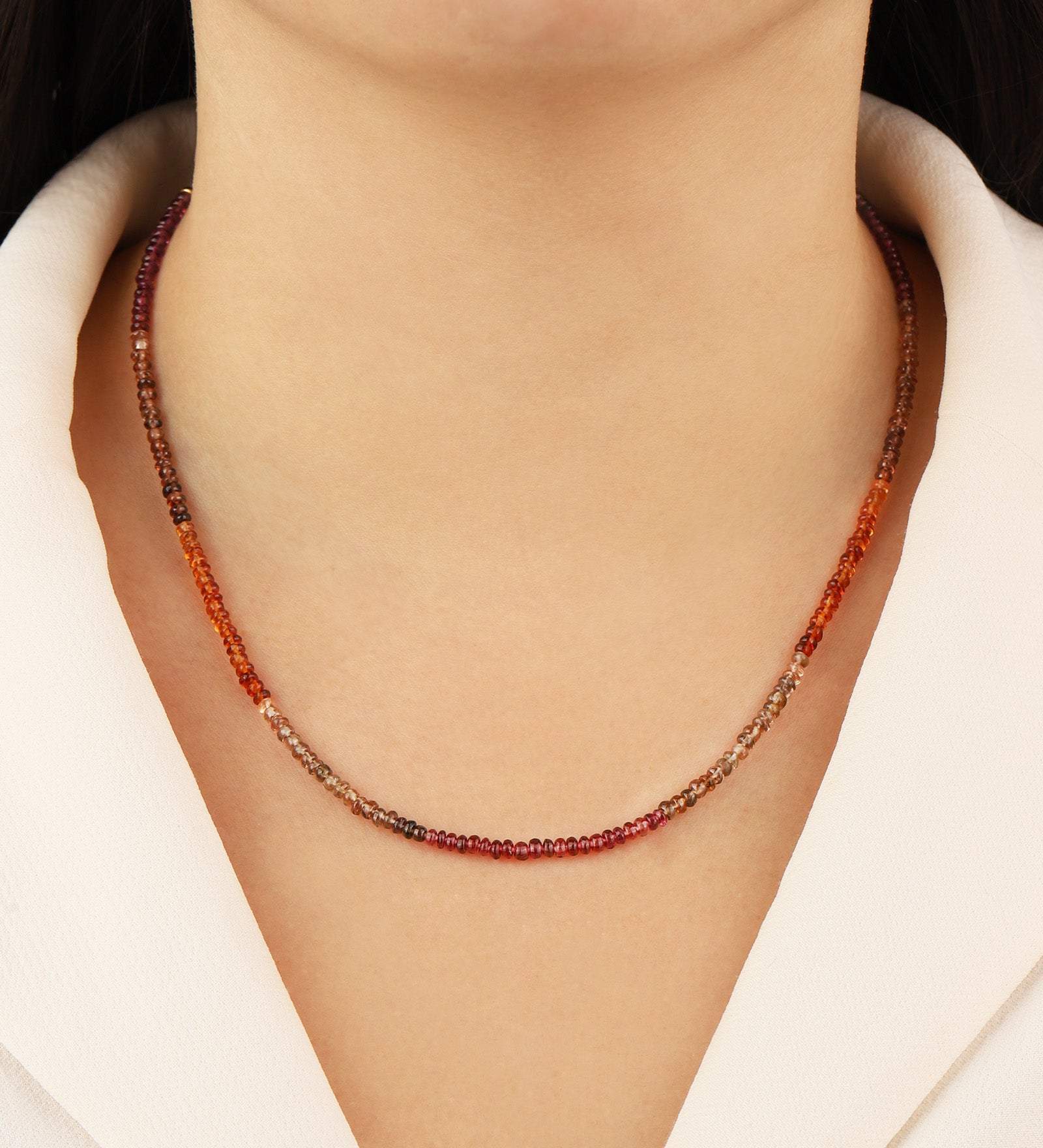 Gem Jar-Autumn Mix Beaded Necklace | 3.5mm-Necklaces-Blue Ruby Jewellery-Vancouver Canada