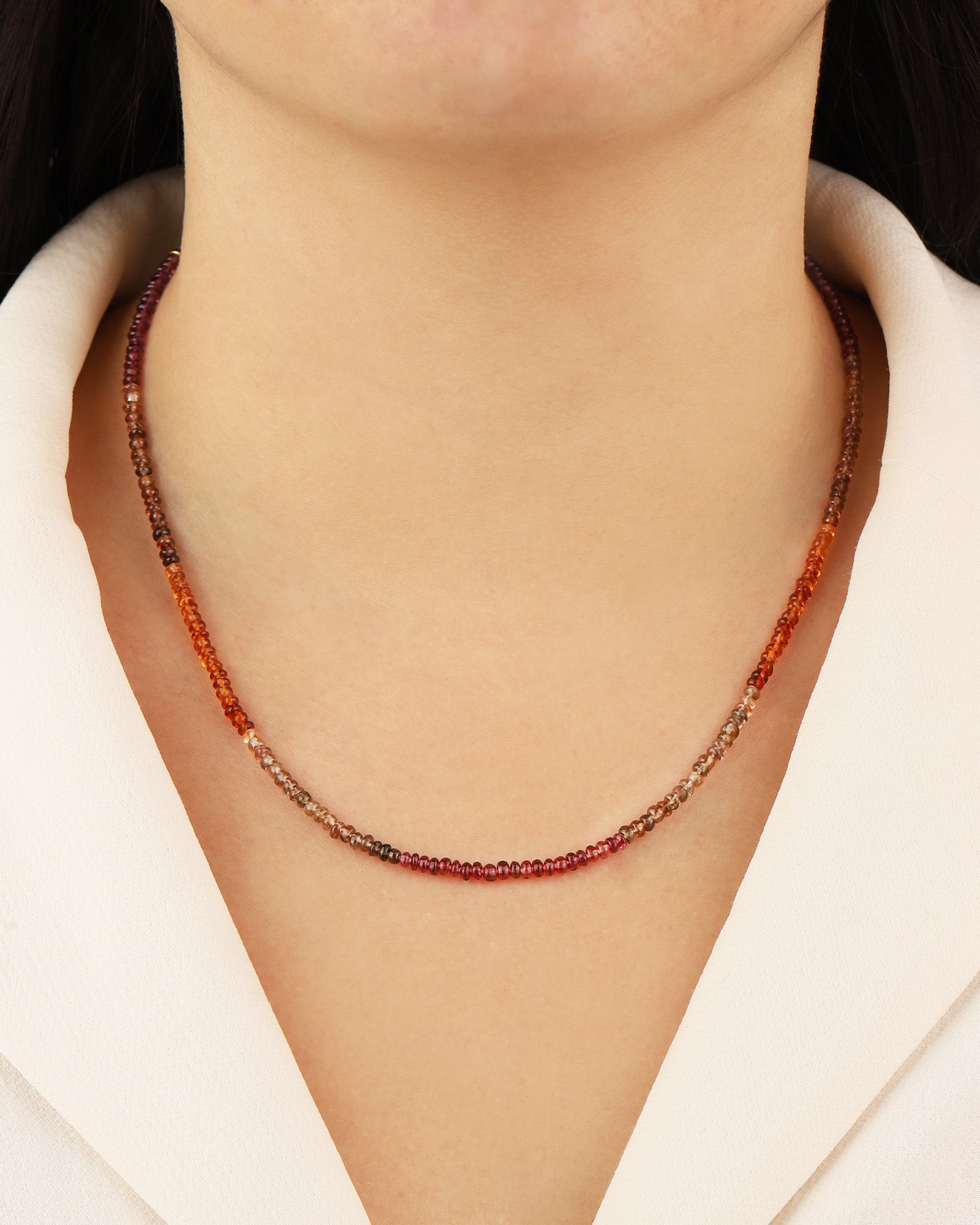 Gem Jar-Autumn Mix Beaded Necklace | 3.5mm-Necklaces-Blue Ruby Jewellery-Vancouver Canada