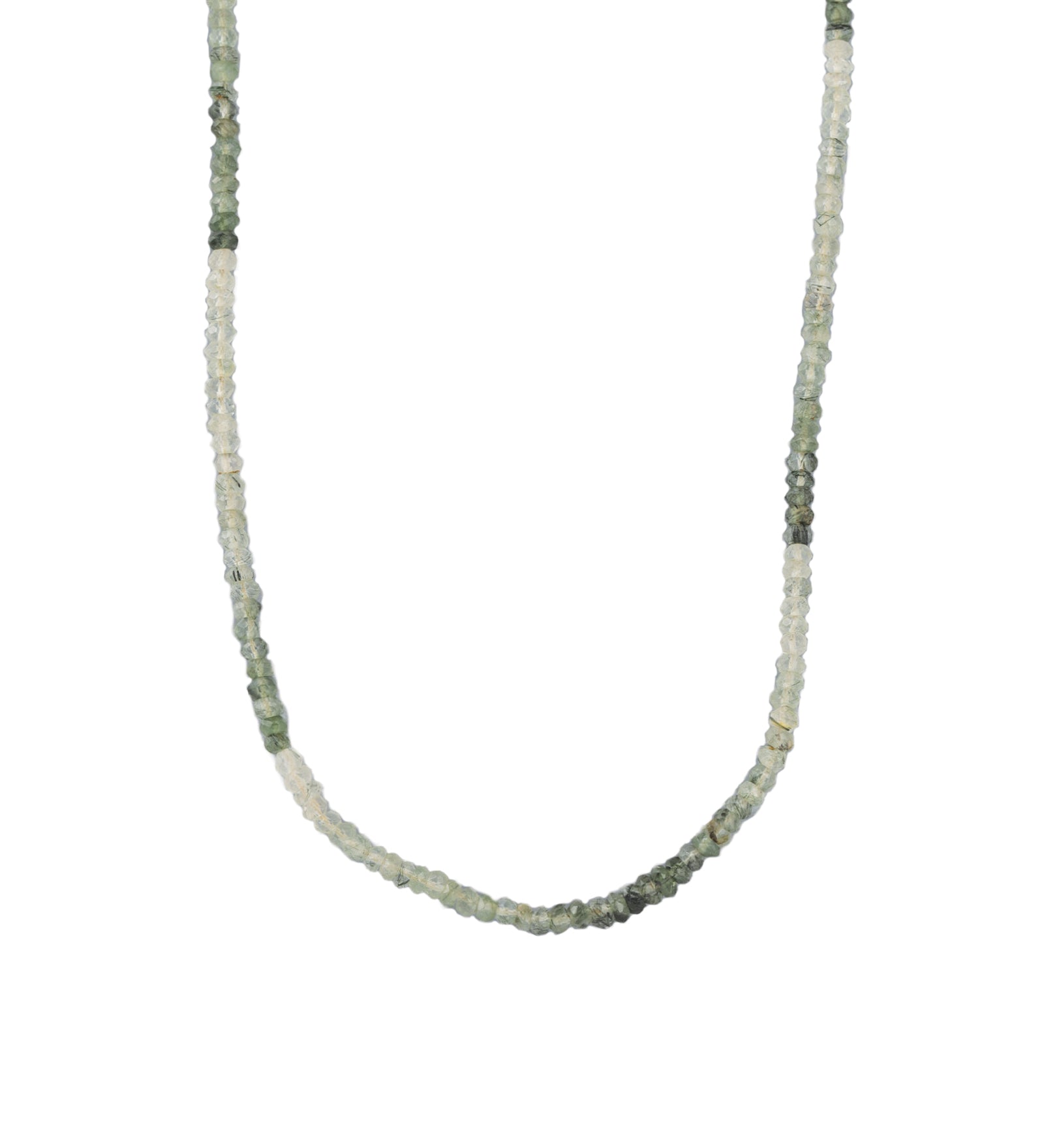 Green Quartz Beaded Necklace | 3.5mm 14k Gold Filled, Green Quartz
