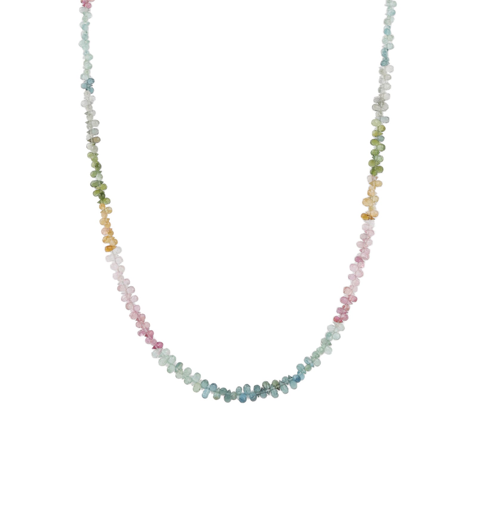 Mixed Tourmaline Beaded Teardrop Necklace 14k Gold Filled, Tourmaline Mix