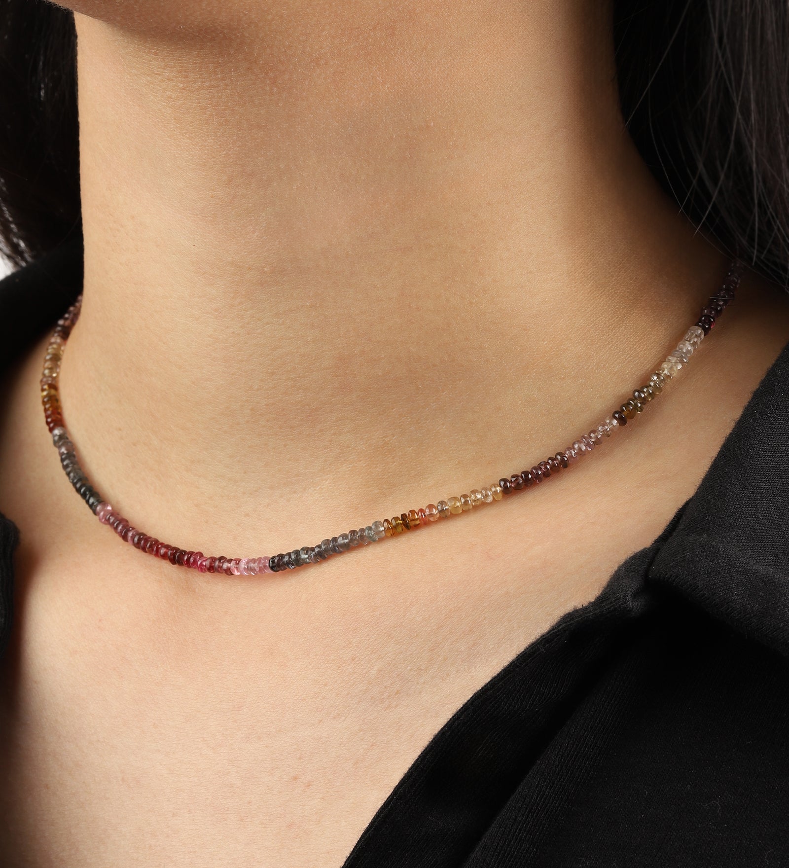 Gem Jar-Mix Stone Necklace | 3mm-Necklaces-Blue Ruby Jewellery-Vancouver Canada