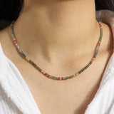 Spring Mix Sapphire Beaded Necklace 14k Gold Filled, Sapphire Mix