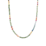 Spring Mix Sapphire Beaded Necklace 14k Gold Filled, Sapphire Mix