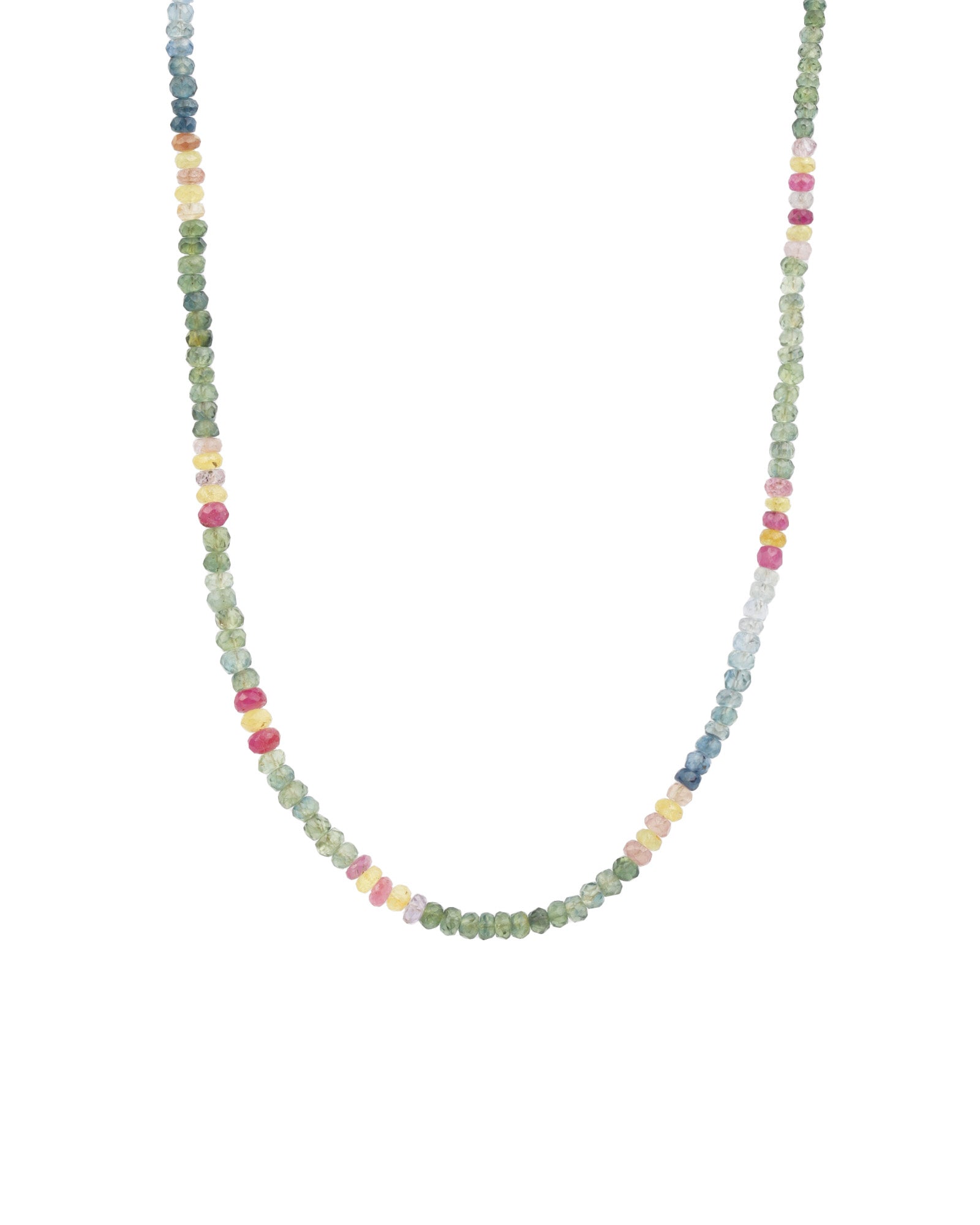 Spring Mix Sapphire Beaded Necklace 14k Gold Filled, Sapphire Mix