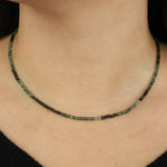 Gem Jar-Green Tourmaline Beaded Necklace | 3mm-Necklaces-Blue Ruby Jewellery-Vancouver Canada